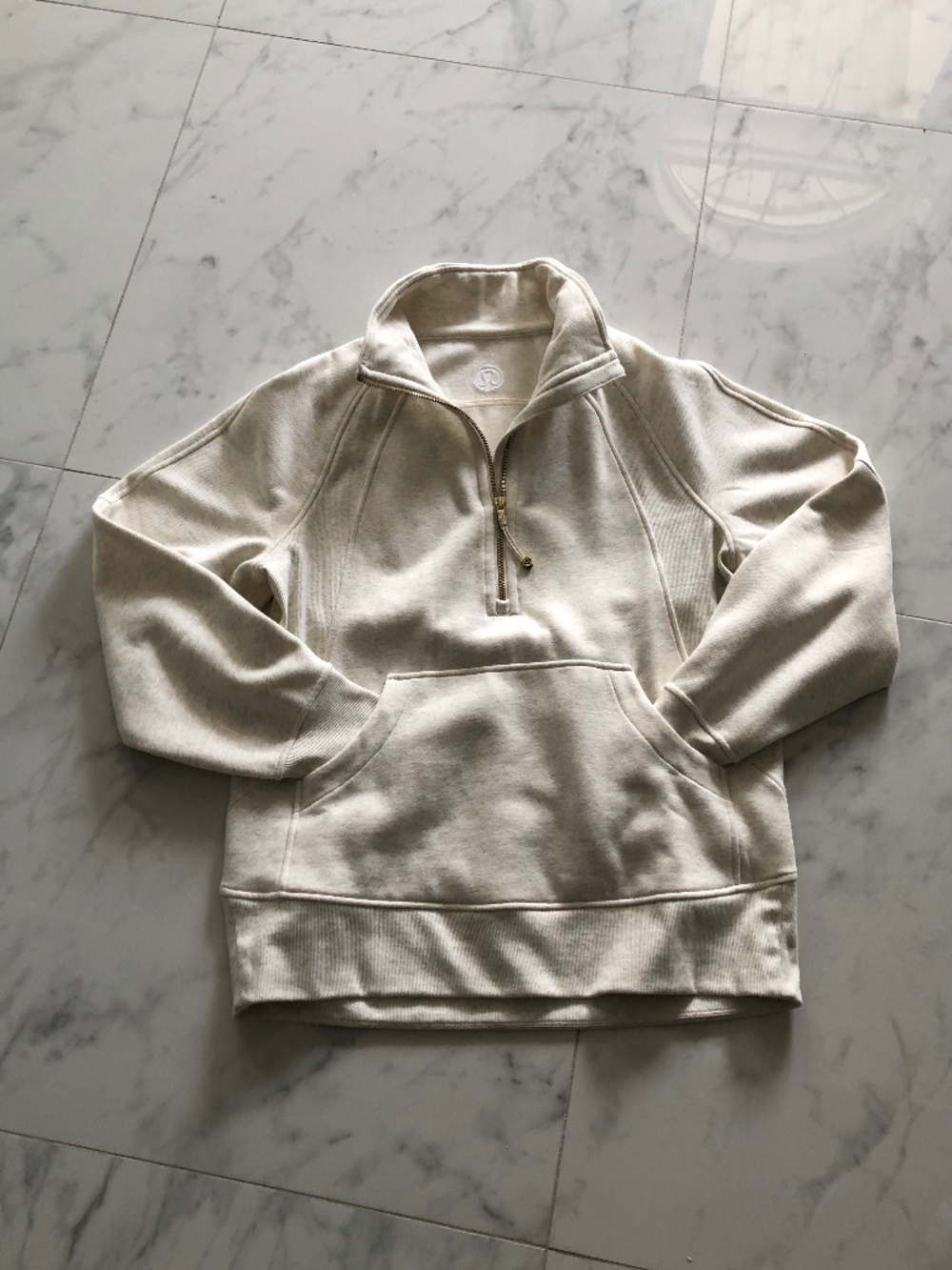 Lululemon scuba full quarter zip bone gold